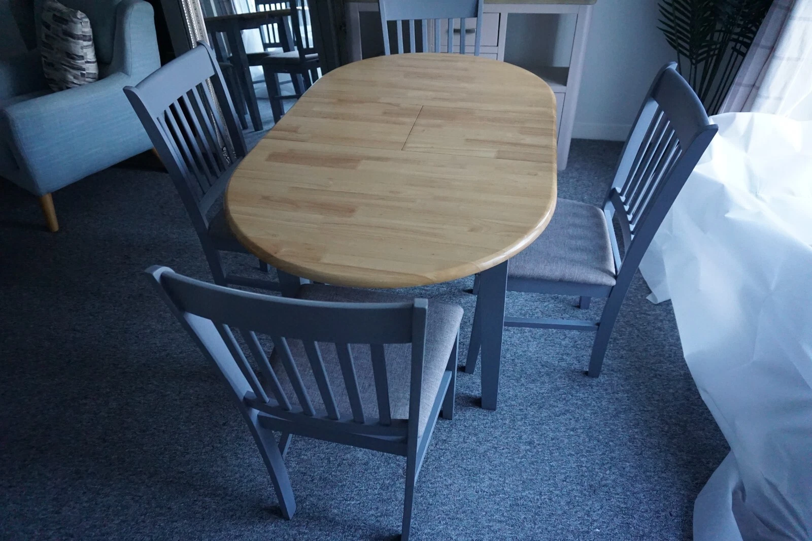 Dining Table and 4 Chairs Wooden Kitchen Set Furni